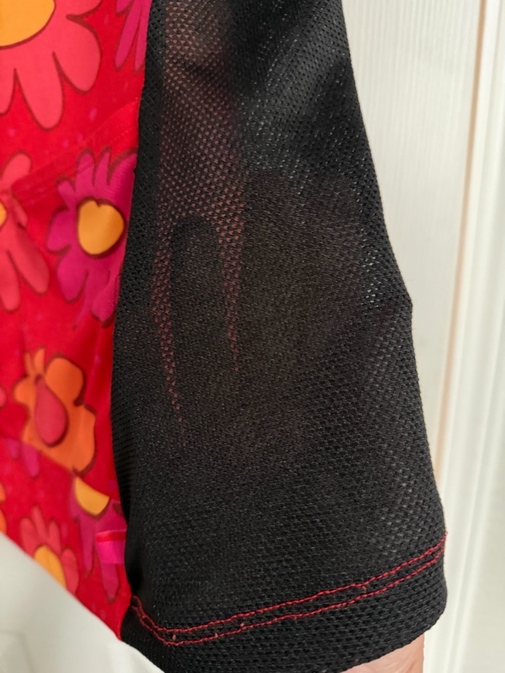 Terry Bright Red Floral Zip-Front Sleeveless Cycling Tank - L - Picture 4 of 9